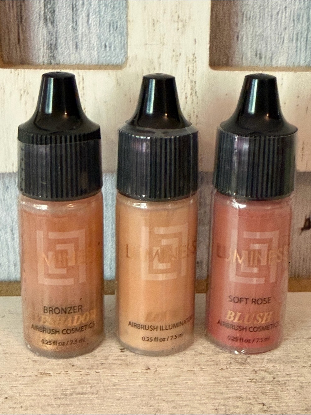 Luminess Airbrush Cosmetics Bronzer Eyeshadow, Love, Blush - New, Sealed Set X3